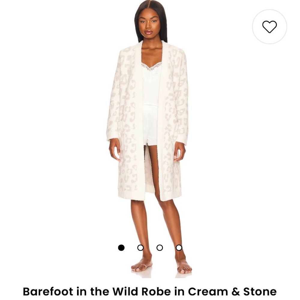 Barefoot Dreams Barefoot in the Wild Robe in Cream & Stone Size Medium